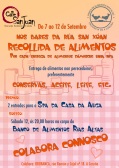 Cartel para la recogida de alimentos en colaboración con la Asociación de hosteleros de la calle San Juan en A Coruña